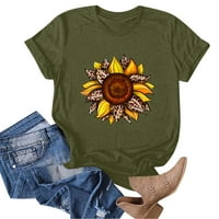 -Hirts za ženske suncokret ljeto majica plus veličina labava bluza vrhova djevojka kratkih rukava kratkih