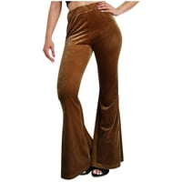 Mrat Womens Hlače Cargo pune duljine hlače Modne dame Udobne boje u boji za slobodno vrijeme zvona hlače