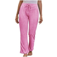 Ženske hlače Ležerni džep pamučni posteljina elastična struka široke veličine pantalone za noge