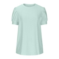 Gacuw Ljetni vrhovi za žene Bluze s kratkim rukavima Ther Regularne fit pulover TEES T-majice Puno vrhovi