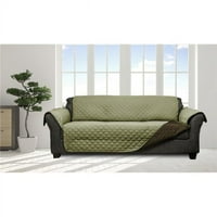 Quickfit Reyn 15669D = Reverzibilni kauč na kauču navlake - Vodootporni namještaj Slipcover odličan za djecu Psi Kućni ljubimci - Čvrsta - kauč - kaulj zeleni i smeđi
