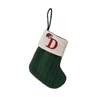 Božićni ukrasi: zeleno slovo pletene čarape sa vezenom predivnom predivnošću Božićne čarape poklon torba