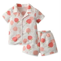 Dječja djeca Pajamas Djevojke za bebe Proljeće Ljeto Voće Štampanje kratkih rukava odjeća za spavanje
