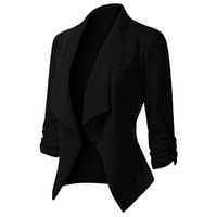 Žene Blazers kaput Slim Cardigan Radni ured Odjeća za rukavu svečani kaput Otvoreni kaput dugi zimski