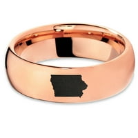 Tungsten Iowa Hawkeye State Band prsten Muškarci Žene Udobnost FIT 18K Rose Gold Dome Polirano