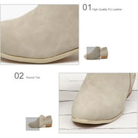 Juebong Žene Retro ravne cipele s ravnim donjem cipelama plus veličina klizanje na dvostrukim patentnim