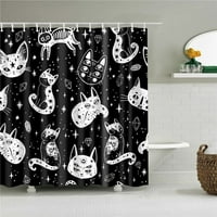 TRCompare životinjska mačka Slon sa zavjesom za tuširanje 3D Print kupaonske zavjese za zastor za kupaonice