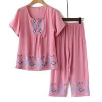 Miluxas ženske odjeće za ljetne ženske trenerke pantalone setovi sportske dugih rukava habanje casual odijela za čišćenje ružičaste 12