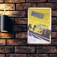 Metalni lim Ayrton Senna Senna Monako Metalni ukras za kava kuću Metalna farba Formula Racing Cafe Željeznjak