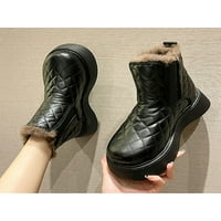 Ritualay Wemens Moda Chelsea Boot protiv klizanja Elastična zima topla cipela Svečana haljina okrugla cipela platforme crna 7