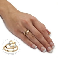 Biplut zaručnički prsten Elegantna sjajna legura šuplje dvostruko srce za žene vjenčani nakit