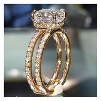 HOMCHY ženski sterling srebrni 14K ružičarski zlatni prirodni morgatitni dijamantski prsten