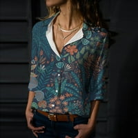 Ženski modni vrhovi ovratnika Smiješni printe Casual majica za puštanje majica plus veličina bluze košulja
