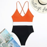 Gaiseeis ženska moda jednodijelna šarena bikinija kupaći kostim narančastom xl