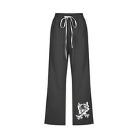 Farstey pamučne platnene hlače za žene labave fit elastične struke košarice za vuče jesenjih džepova