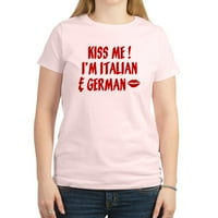 Cafepress - poljubi me: njemačka i talijanska ženska lagana majica - Ženska klasična majica