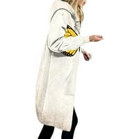 Ženska jakna za sigra modna majica jesenski kaput vrhovi Halloween Print Laroonice duksev duksera vrhunske duge jakne bijele s