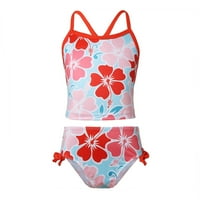 Inhzoy Iefiel Kids Girls Dva biklini kupaći kostim cvjetni ispisani kupaći kostimi