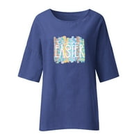 Jeashchat Uskršnje košulje za žene zečje jaje gnome Print Ženska majica Uskrsni ispisani okrugli vrat