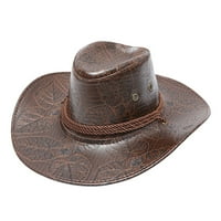 Xiuh Odrasli ispisani sunce za zaštitu od sunca Fashion Cowboy Hat kožni vjetrovinski šešir modne šešire