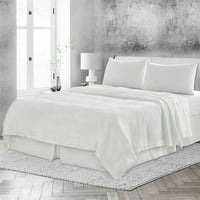 Native Linum Premium posteljina meka bijela puna kraljica ravni lim za odrasle, spavaću sobu i hotele