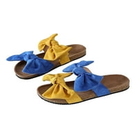 Ženske sandale Open Toe Slide Sandal Bow Slides Ladies Anti klizače Papuče Žene klizanje na casual cipelama Plava žuta 9