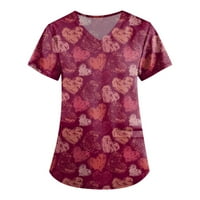 Ženski ljetni vrhovi bluza Grafički otisci kratki rukav povremeni ženski majica vrat crvena m