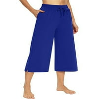 Dame yoga hlače čipke udružene tajice Solid color dno ljetne dukseve rastezanje pantalona mornarsko