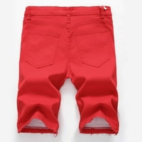 Unleife Plus veličine traper kratke hlače za muškarce, patentni elastični muški vitki povremeni traper