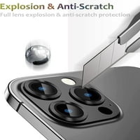 Kompatibilan za iPhone Pro i iPhone Pro MA kamera zaštitnik 3D Metal Plus 9h kaljeno stakleni zaslon