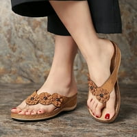 Ženske cipele Ženske sandale cipele klinovi Flip flops modne kopče sandale Ljetne cipele za žene Brown 8.5