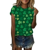 Zodggu Prodaja TUNIC T majice za žene kratki rukav St. Patrickov dan uzorak posade izrez pulover labave