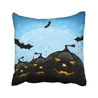 Winhome Halloween zastrašujuća svjetla i šišmiši veliki mjesec plavi ukrasni jastučnici sa skrivenim