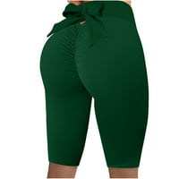 pbnbp Ženske kratke hlače za ženske šarene boje šale za elastičnu struku joga hlače na back bowknot