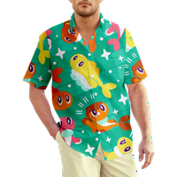 Muške i dječake ljetne havajske majice Crtani cout colorful redovno fit casual kratkih rukava Novost