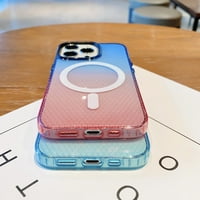 Mantto za iPhone Pro, prozirna gradijentna boja tanka udarna silikonska guma kompatibilna sa magsafe stražnjim poklopcem Žene djevojke Friendly osjećaj za iPhone Pro, crveni + zeleni