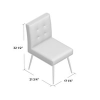 Tovin tufted bočna stolica u srebrom ,: lb., širina sjedala: 17.25