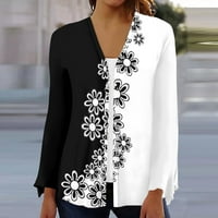 Ženska modna labava ležerna štampana majica s dugim rukavima Cardigan bluza jakna