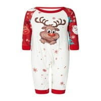 Allshope božićne pidžame za obitelj slatka jelena ispis dugih rukava Raglan vrhovi + pantalone postavljaju
