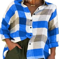 Haiti dame gumb dolje plaćene majice Elegantna bluza za bluzu od rever za plažu kolut dugih rukava Tunička