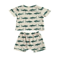 Allshope Baby kornjača TINCH PRINT Set odjeće, majica kratkih rukava + kratke hlače za struk za crtanje
