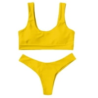 Žene kupaćih kostimi odjeća za plažu bikini podstavljena push-up boja modna dva kupaća kostimi Tankini