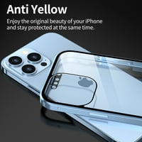Magnetska futrola za iPhone za iPhone Pro, anti-peefing zaštitnik za špijuniranje, čisti dvostrani kamperirani metalni okvir metala punog zaštitnog telefona