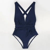 Push up kupaće kostime za žene Jednomesni kupaći odijelo čvrste printe plave s