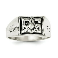 Sterling Silver Antiqued masonski prsten - 6. grama - veličina 9