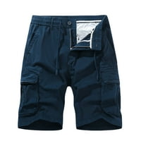 Pamučne teretne pantalone za muškarce Čvrsta boja plus veličine Duksevi sa više džepova zimske ležerne