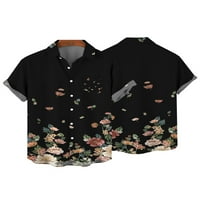 Sanviglor Muška majica rever vrat majica kratkih rukava na vrhu Havajski kardigan ljetne majice 16