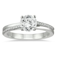 Ženska AGS certificirana Carat TW Diamond zaručnički prsten u 14k bijelo zlato