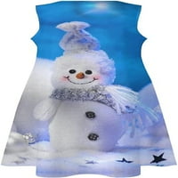 Božićni slatki snjegović Žene bez rukava Maxi haljina Ljetna dužina gležnja Duga plaža