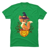 Slatka vještica fo s Jackom o fenjernom košulju Halloween MENs Kelly Green Graphic Tee - Dizajn od strane